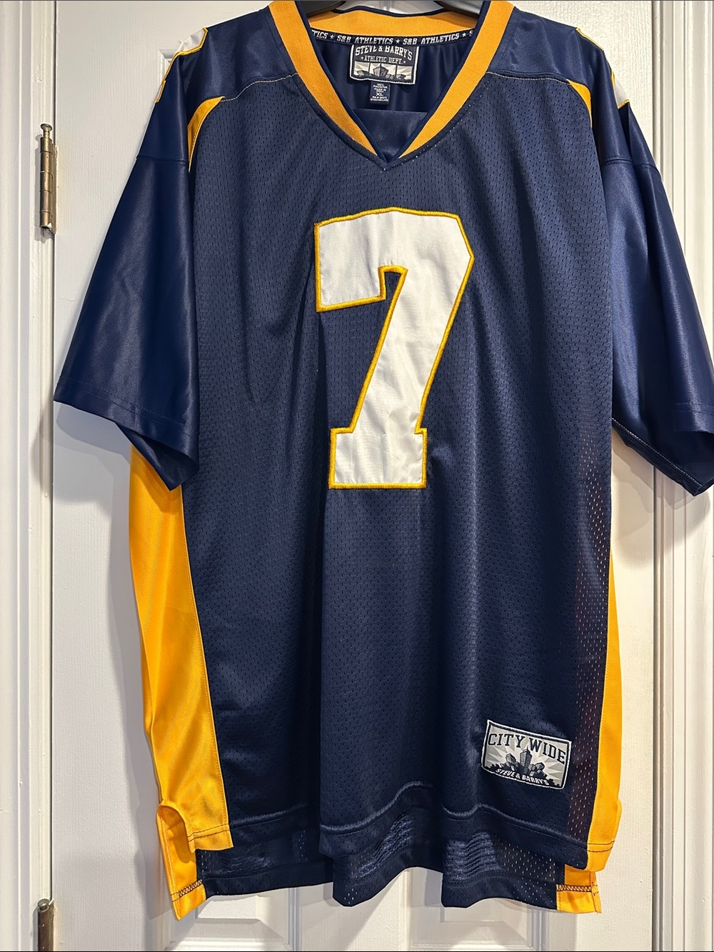 Steve & Barry's Navy and Gold #7 Football Jersey